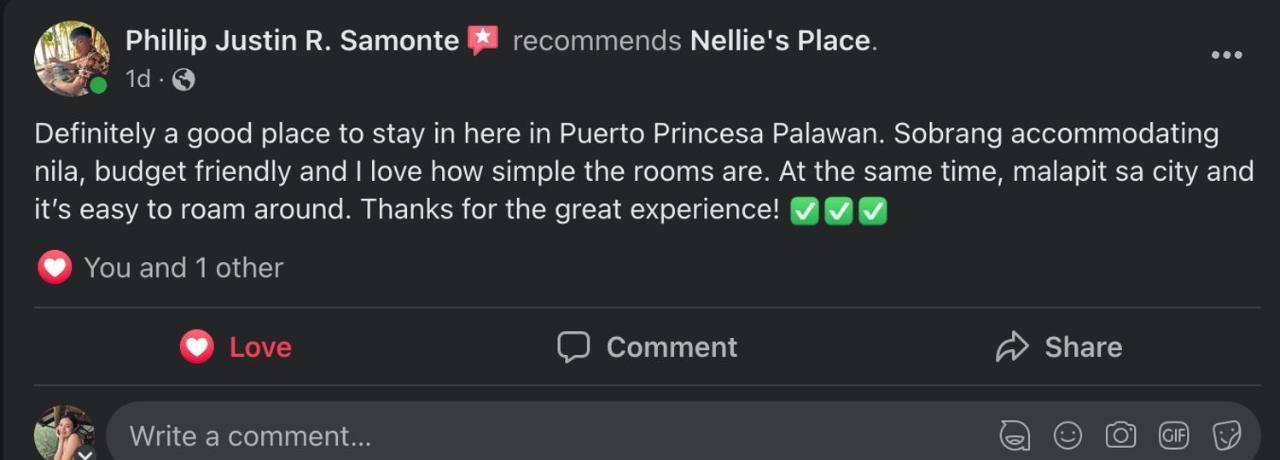 Nellie'S Place Puerto Princesa Εξωτερικό φωτογραφία